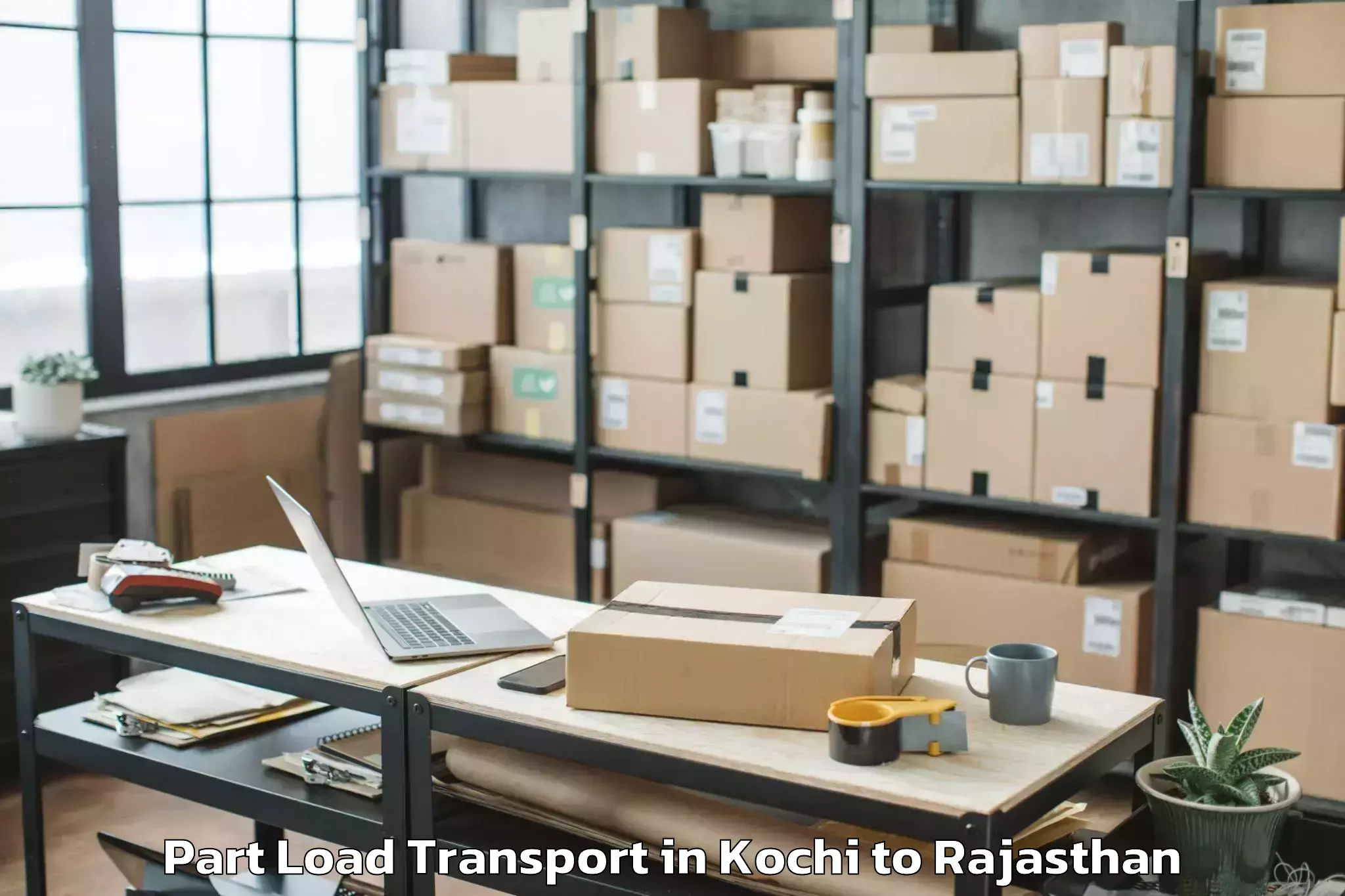 Kochi to Kishangarh Bas Part Load Transport Booking